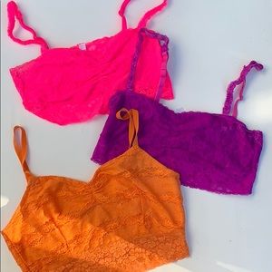⭐️⭐️Colored bralette 3 piece set